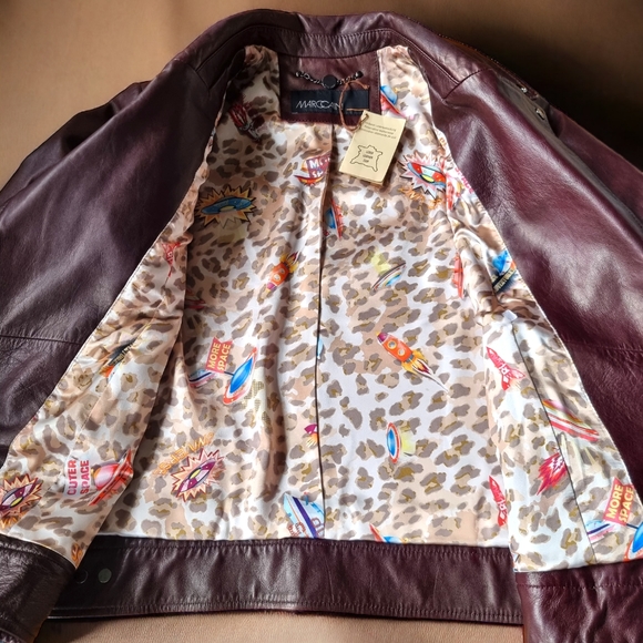 Marc Cain Wine Coloured Leather Jacket - Picture 6 of 16